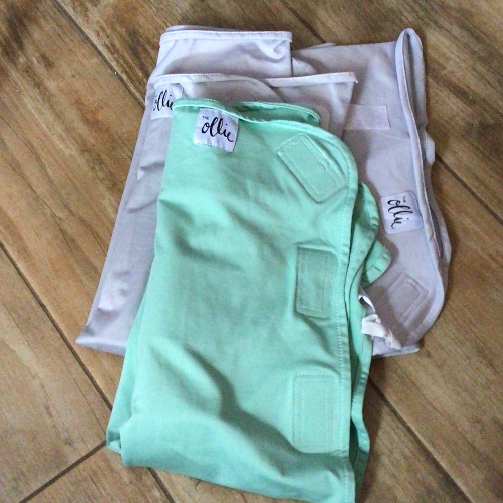 The Ollie Mint(1) & Light Gray(2) swaddle Set of three